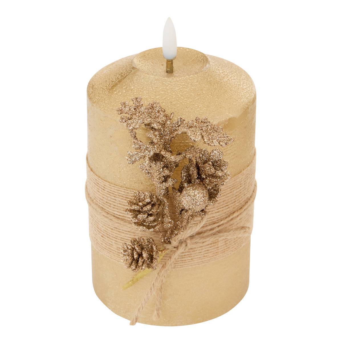 Feeric Christmas - Bougie LED Lupa doré H. 15 cm - Feeric Lights & Christmas - Image 1