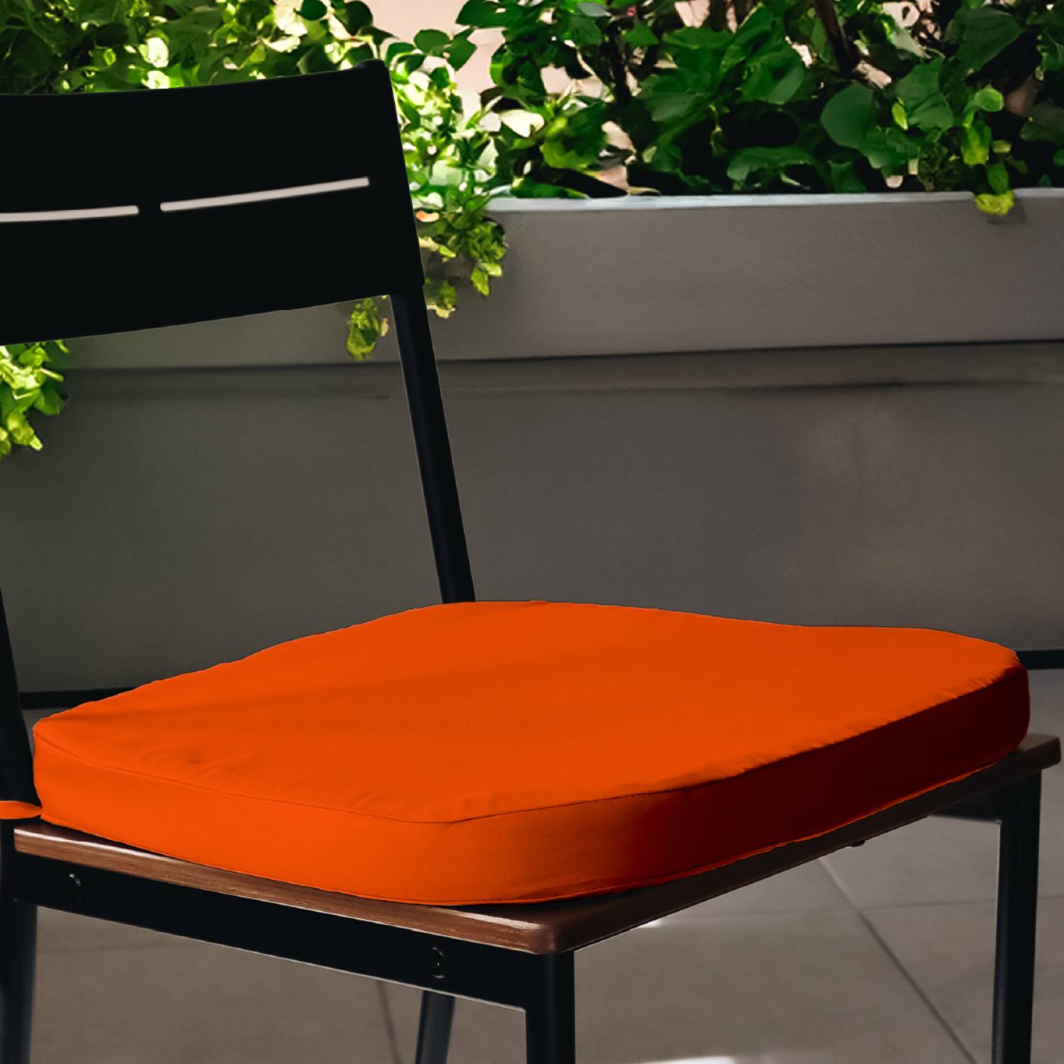 Linxor - Lot de 4 galettes, coussins déhoussables pour chaise - Orange - Linxor - Imagen 2