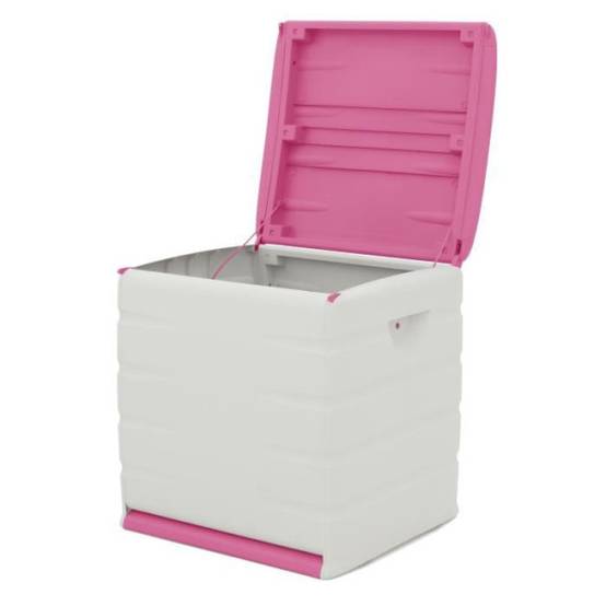 Sans Marque - PLASTIKEN Coffre de rangement Space Saver avec roulettes et cadenas - Contenance 190 L - Coloris fuchsia - Image 2