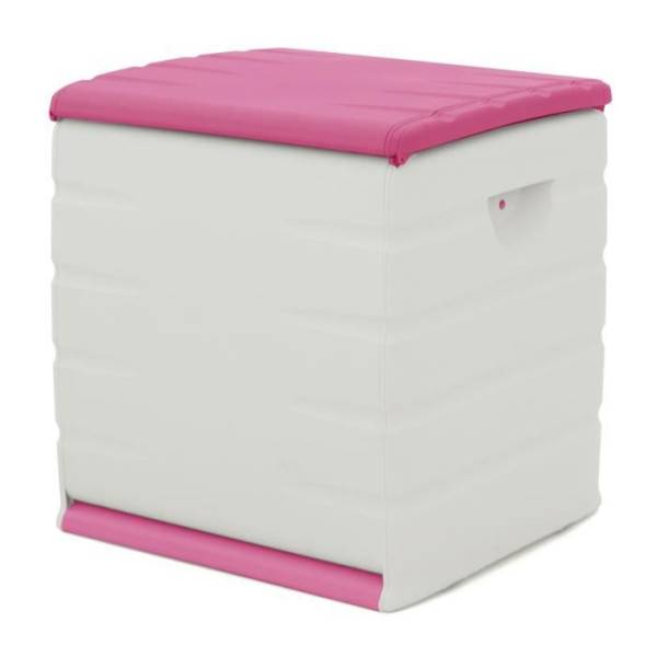 Sans Marque - PLASTIKEN Coffre de rangement Space Saver avec roulettes et cadenas - Contenance 190 L - Coloris fuchsia - Image 1