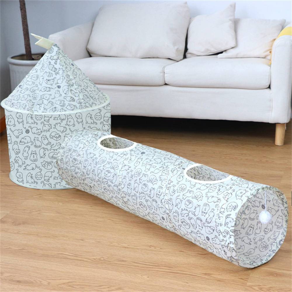 Tunnel de jeu pliable pour chat, avec balle incluse, pour intérieur et extérieur, robuste Lytech - Image 4