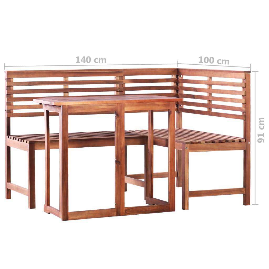 Vidaxl - Mobilier de bistro 2 pcs Bois d'acacia massif vidaXL 44038 - Imagen 3