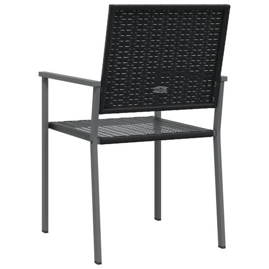 Lot de 6 Chaises de jardin - Chaises d'extérieur - Fauteuils de jardin noir 54x62,5x89 cm résine tressée - Image 6