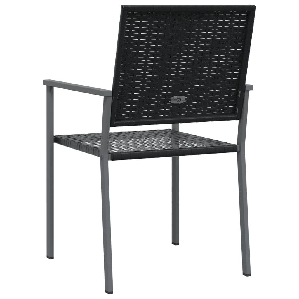 Lot de 6 Chaises de jardin - Chaises d'extérieur - Fauteuils de jardin noir 54x62,5x89 cm résine tressée - Image 6