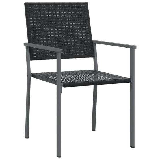 Lot de 6 Chaises de jardin - Chaises d'extérieur - Fauteuils de jardin noir 54x62,5x89 cm résine tressée - Image 3