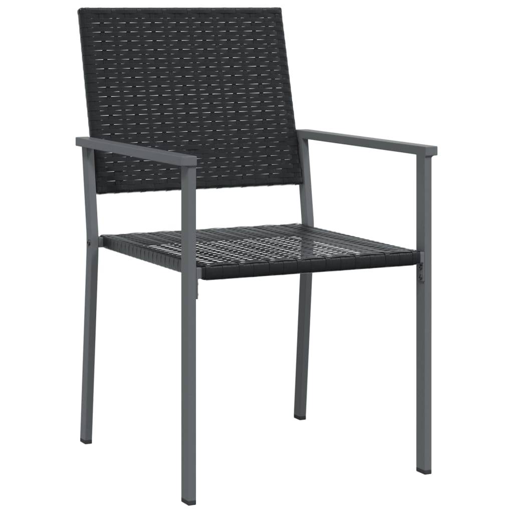 Lot de 6 Chaises de jardin - Chaises d'extérieur - Fauteuils de jardin noir 54x62,5x89 cm résine tressée - Image 3