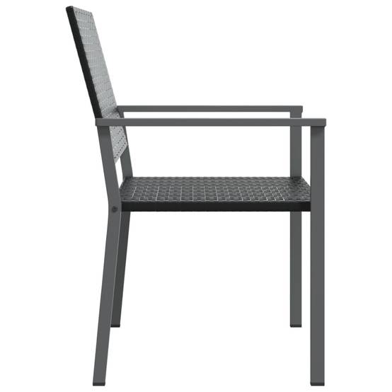 Lot de 6 Chaises de jardin - Chaises d'extérieur - Fauteuils de jardin noir 54x62,5x89 cm résine tressée - Image 5