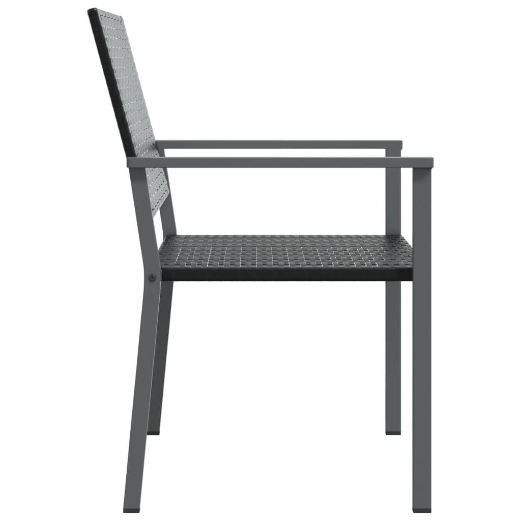 Lot de 6 Chaises de jardin - Chaises d'extérieur - Fauteuils de jardin noir 54x62,5x89 cm résine tressée - Image 5
