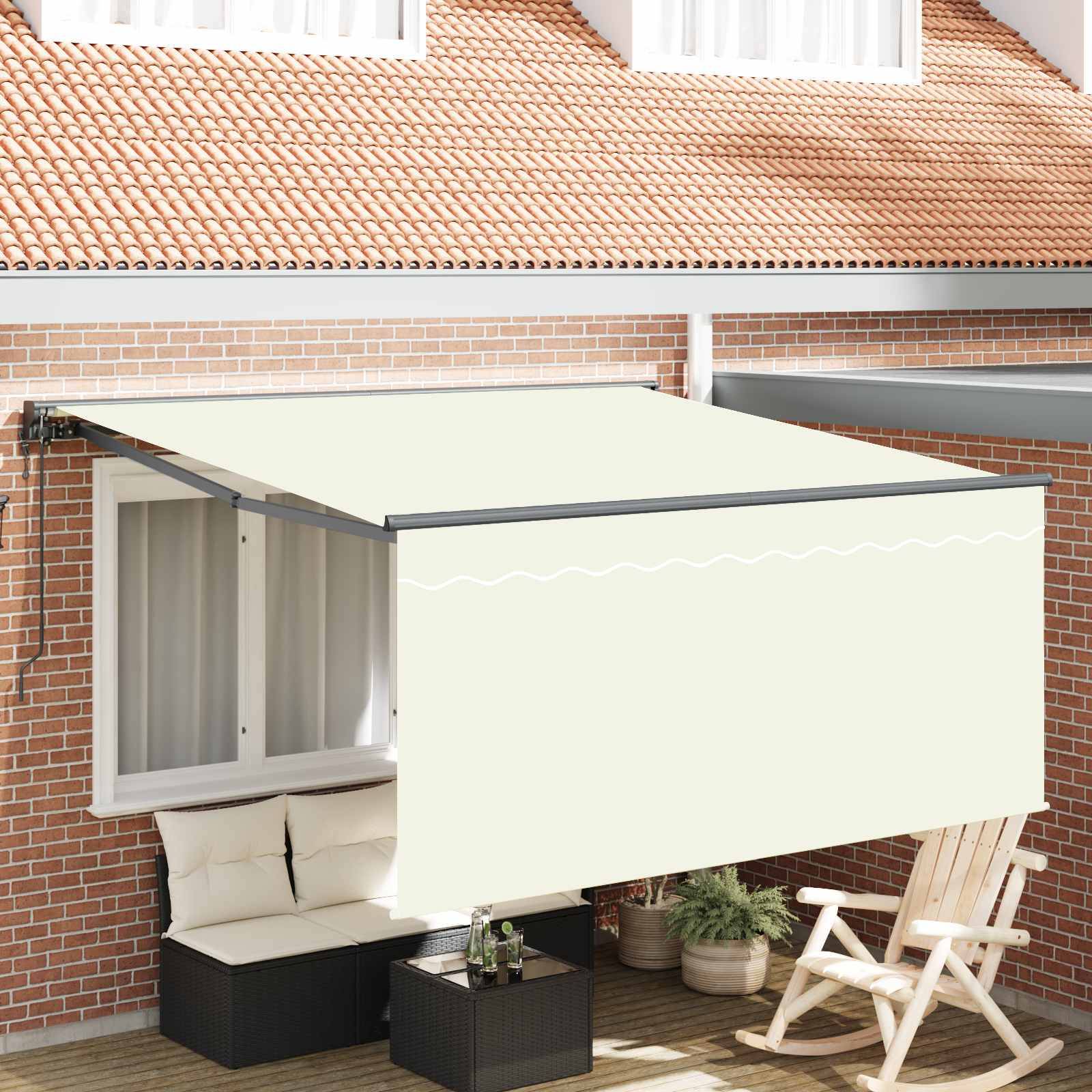 PANGIVO - Auvent Rétractable Crème 350 x 250 x 165 cm Polyester et Aluminium, 3330210 - PANGIVO - Image 1