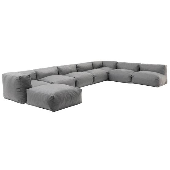 Oviala - Canapé d'angle de jardin modulable 8 places gris Mixi - Oviala - Image 2