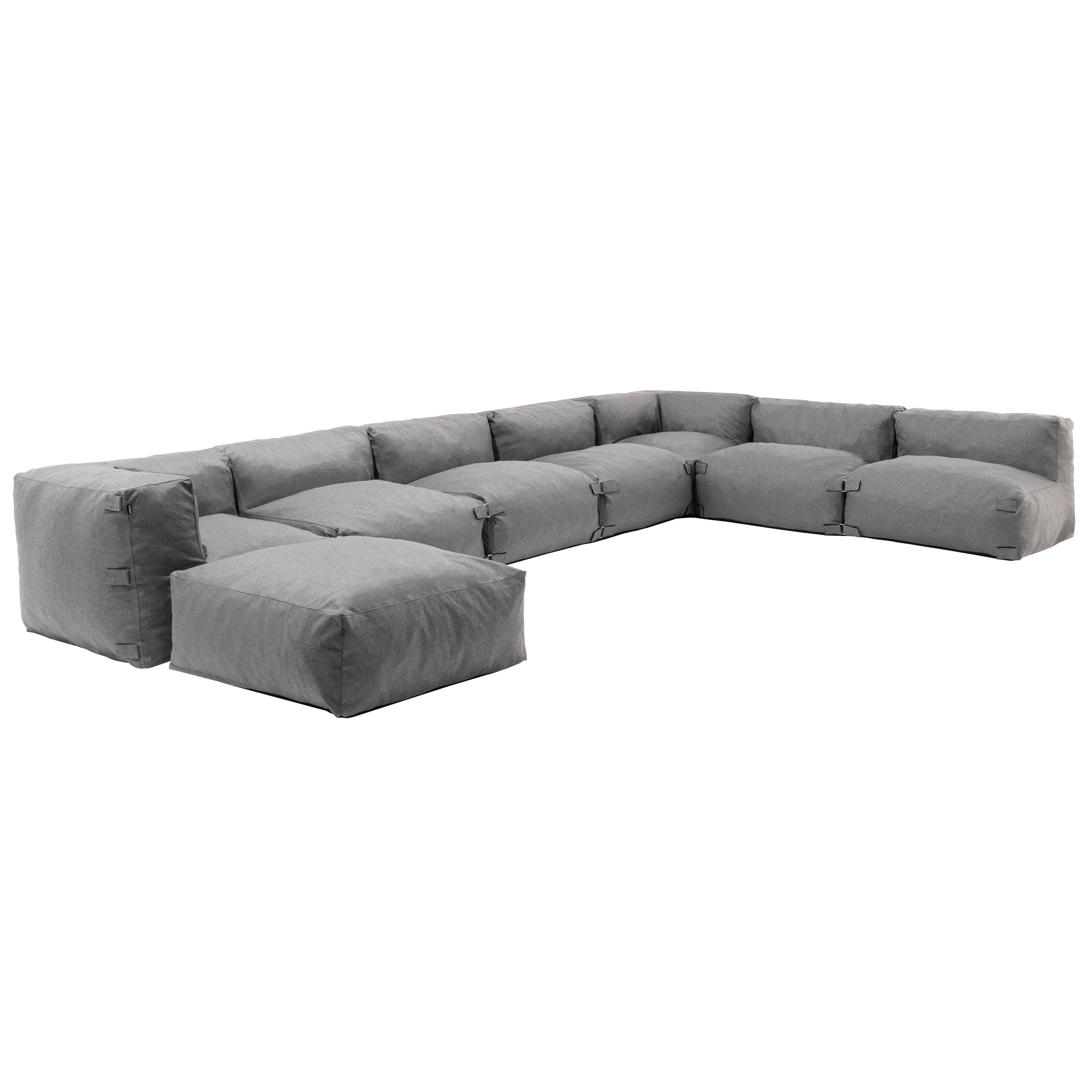 Oviala - Canapé d'angle de jardin modulable 8 places gris Mixi - Oviala - Image 2