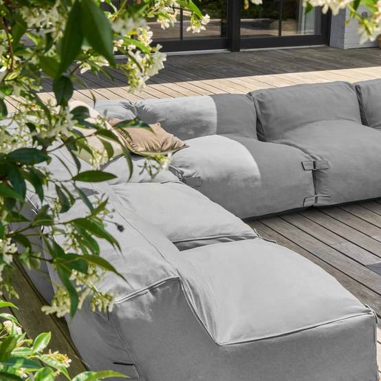 Oviala - Canapé d'angle de jardin modulable 8 places gris Mixi - Oviala - Image 6