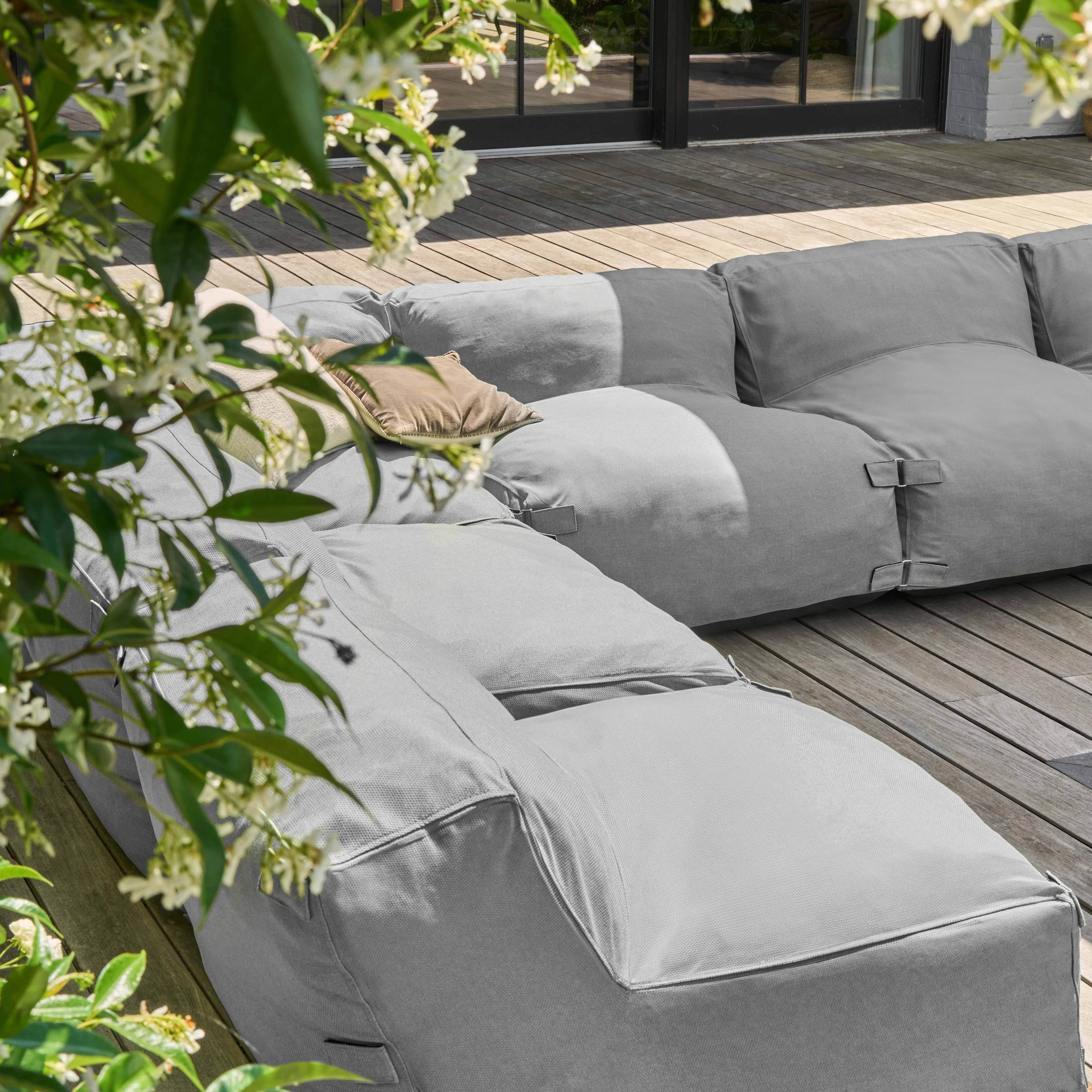 Oviala - Canapé d'angle de jardin modulable 8 places gris Mixi - Oviala - Image 6