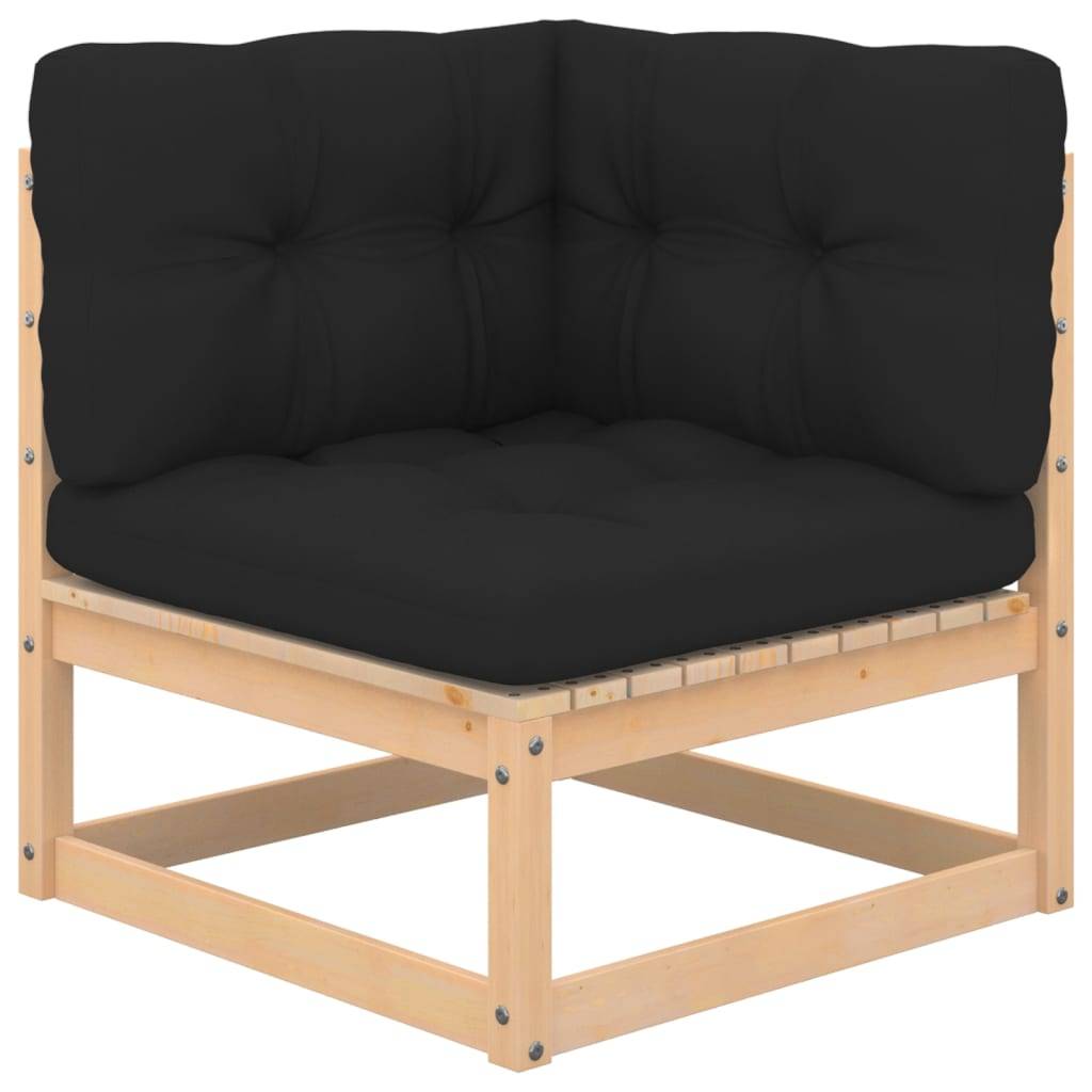 Helloshop26 - Salon de jardin meuble d'extérieur ensemble de mobilier 5 pièces avec coussins bois de pin massif - Imagen 2