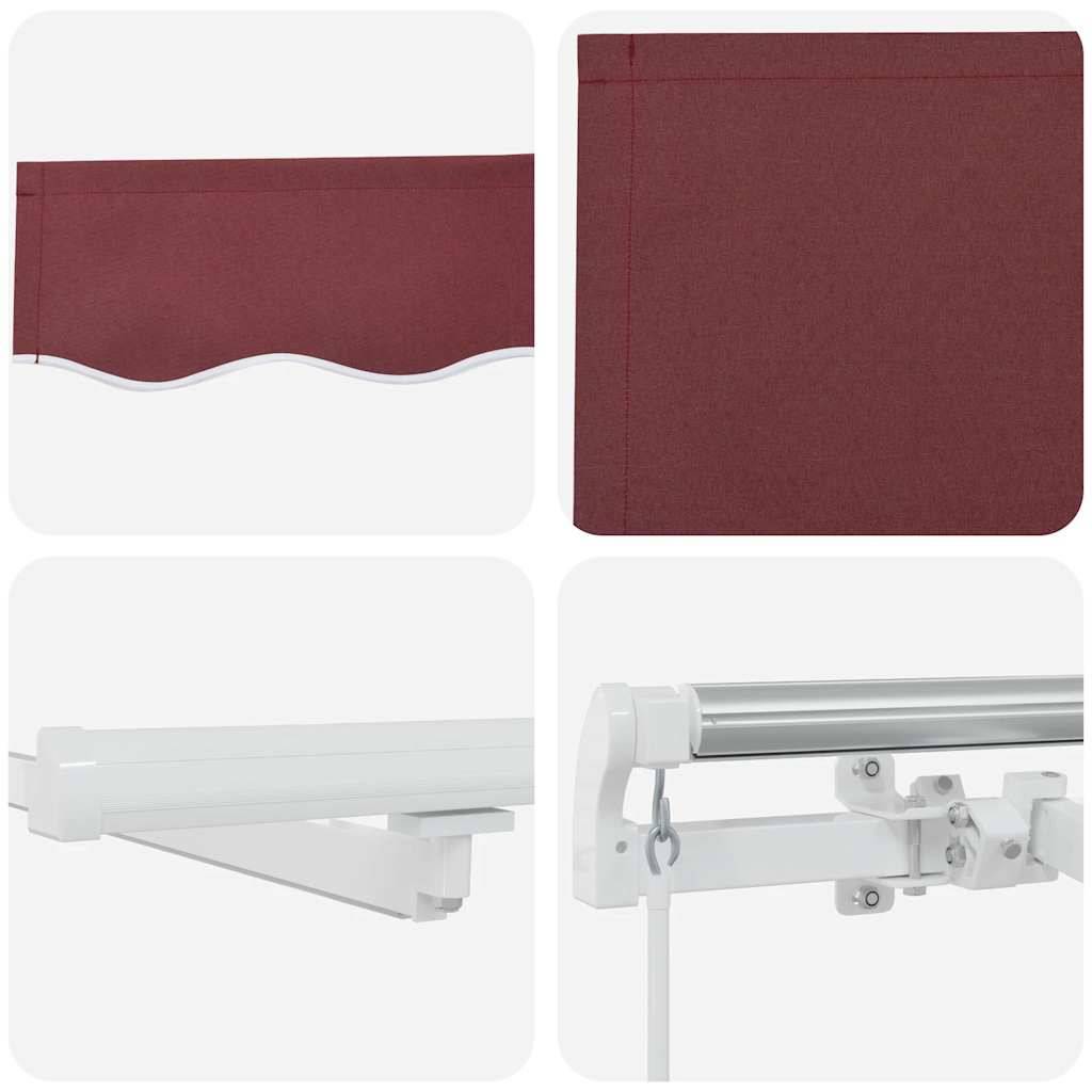 Auvent de Terrasse Manuel Rétractable avec Éclairage LED Toile Polyester Bordeaux 400x300 cm – ComfortXL Outdoor Living - Image 5