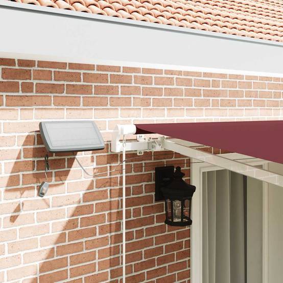 Auvent de Terrasse Manuel Rétractable avec Éclairage LED Toile Polyester Bordeaux 400x300 cm – ComfortXL Outdoor Living - Image 4