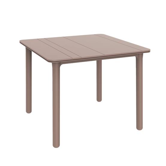 Table carrée 90x90 Noa garbar plastique marron - Image 1