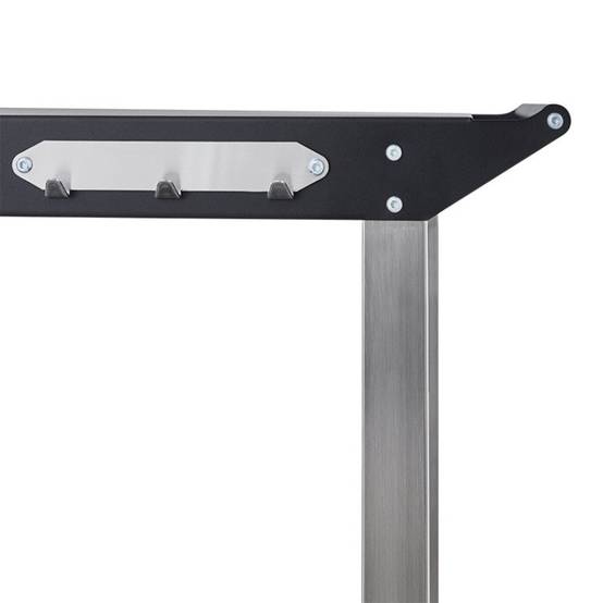 Brasero - Chariot Plancha BRASERO - Aliza - Support Plancha - 2 niveaux de rangements - 96 x 56 cm - Noir et Gris - Imagen 4