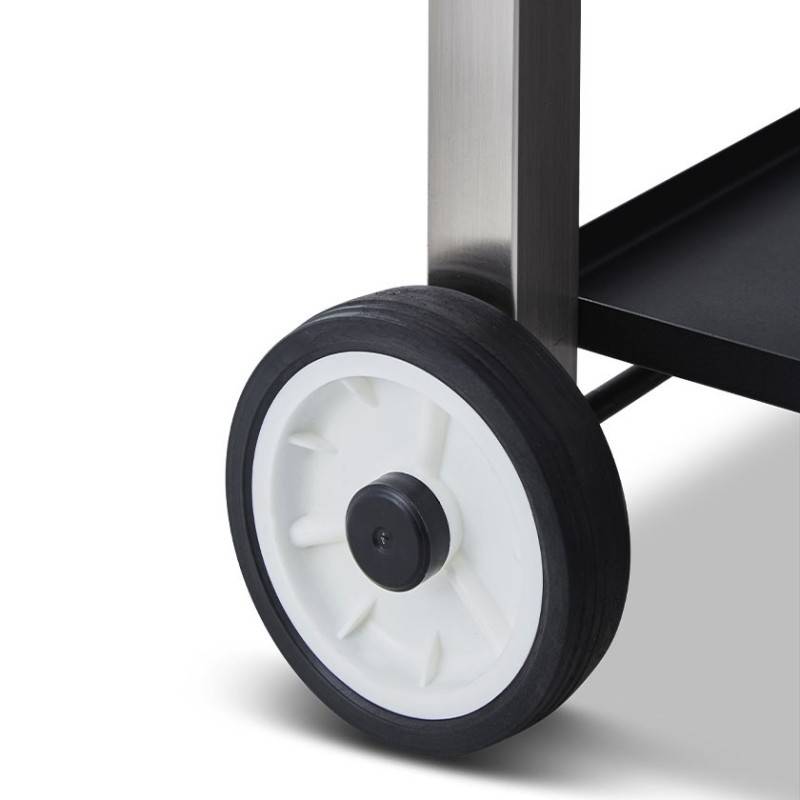 Brasero - Chariot Plancha BRASERO - Aliza - Support Plancha - 2 niveaux de rangements - 96 x 56 cm - Noir et Gris - Imagen 5
