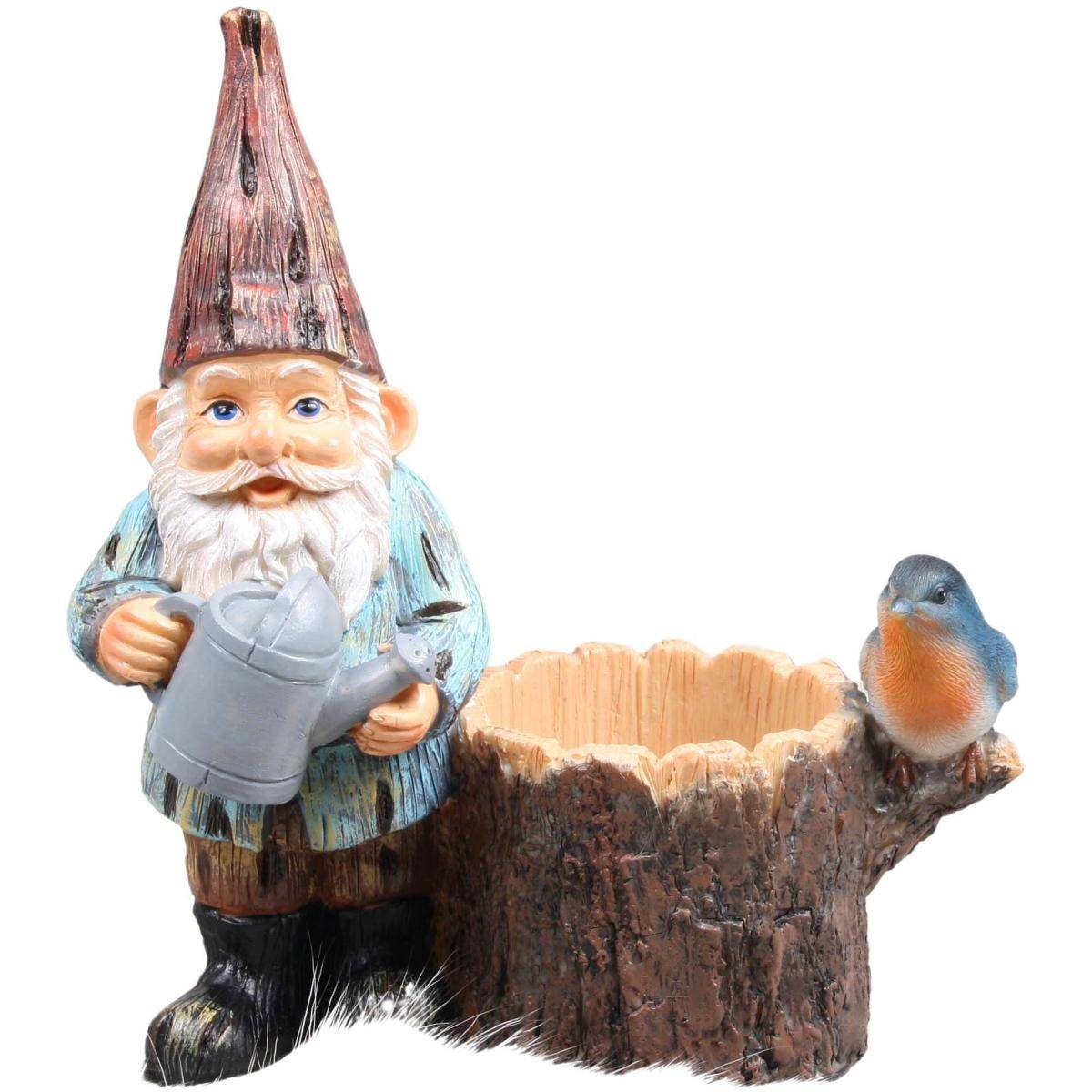 Sid - Mini nain de jardin en résine Arrosoir souche - Imagen 1