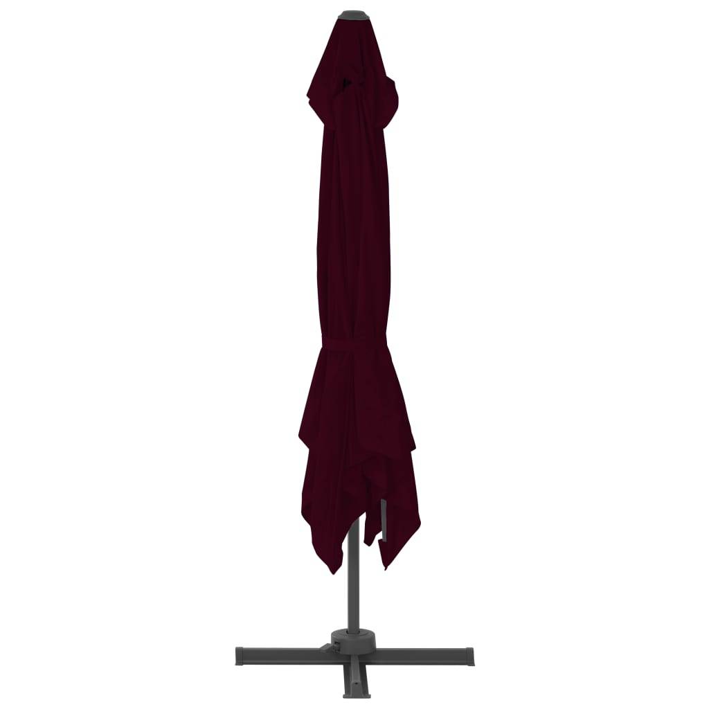 Helloshop26 - Parasol déporté avec mât en aluminium 300 x 300 cm rouge bordeaux - Imagen 5