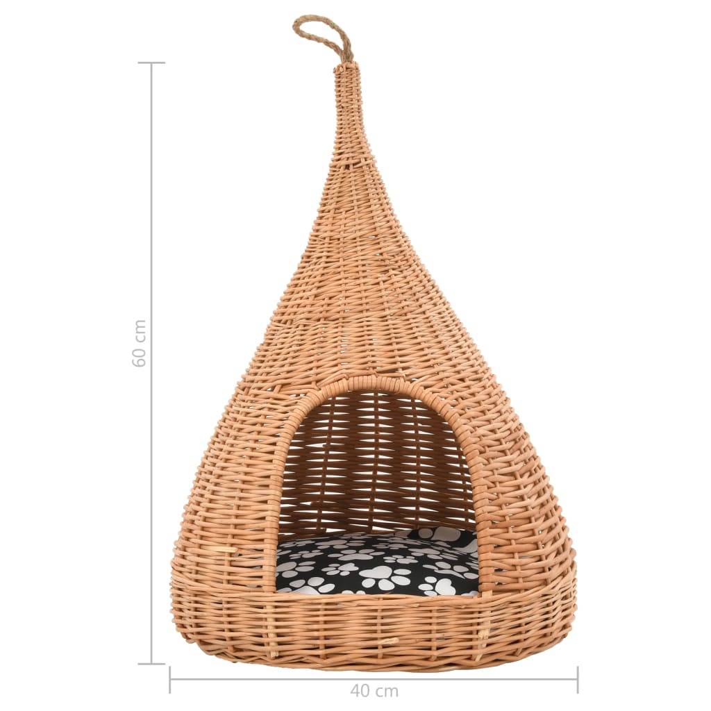 Vidaxl - Panier pour chats avec coussin 40x60 cm Saule naturel vidaXL 170777 - Imagen 3