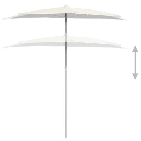 Maison Chic - Demi-parasol de jardin | Parasol d'extérieur avec mât 180x90 cm sable Maison Chic - Image 4