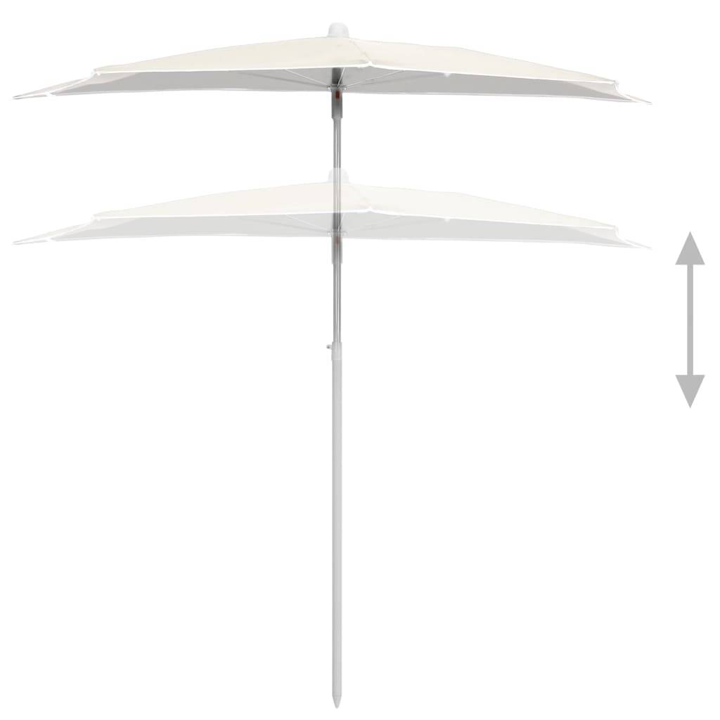 Maison Chic - Demi-parasol de jardin | Parasol d'extérieur avec mât 180x90 cm sable Maison Chic - Image 4