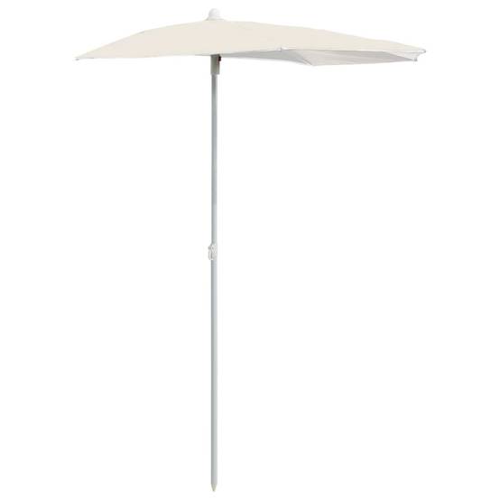 Maison Chic - Demi-parasol de jardin | Parasol d'extérieur avec mât 180x90 cm sable Maison Chic - Image 1