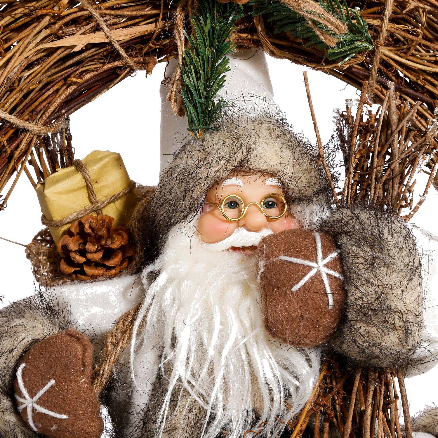 Sans Marque - Couronne de Noël en bois Terre sauvage - Marron - Image 2