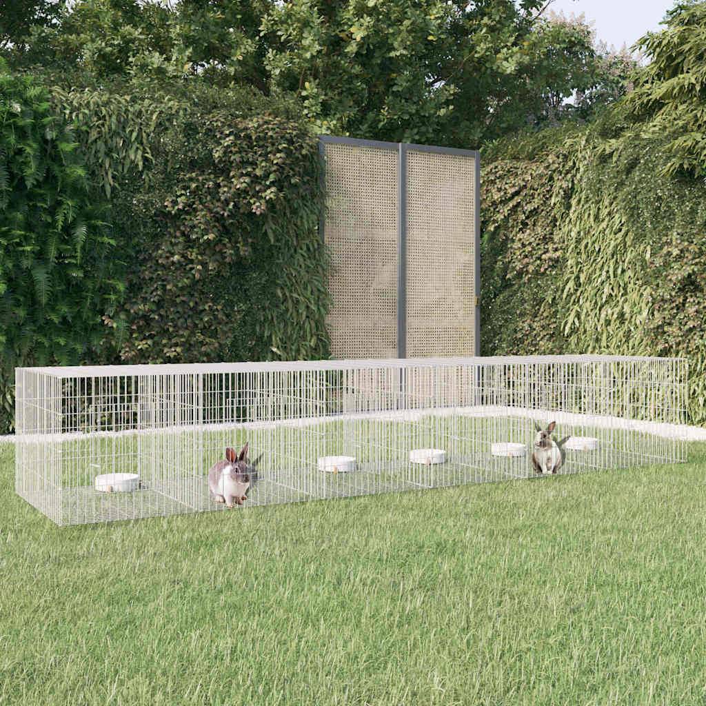 Vidaxl - Cage à lapin 6 panneaux 327x79x54 cm Fer galvanisé vidaXL 171572 - Imagen 1