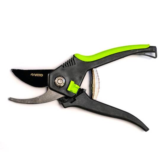 Sécateur de Jardin manuel 20 cm Ciseaux Jardinage Lame Acier Carbone VITO - Image 1