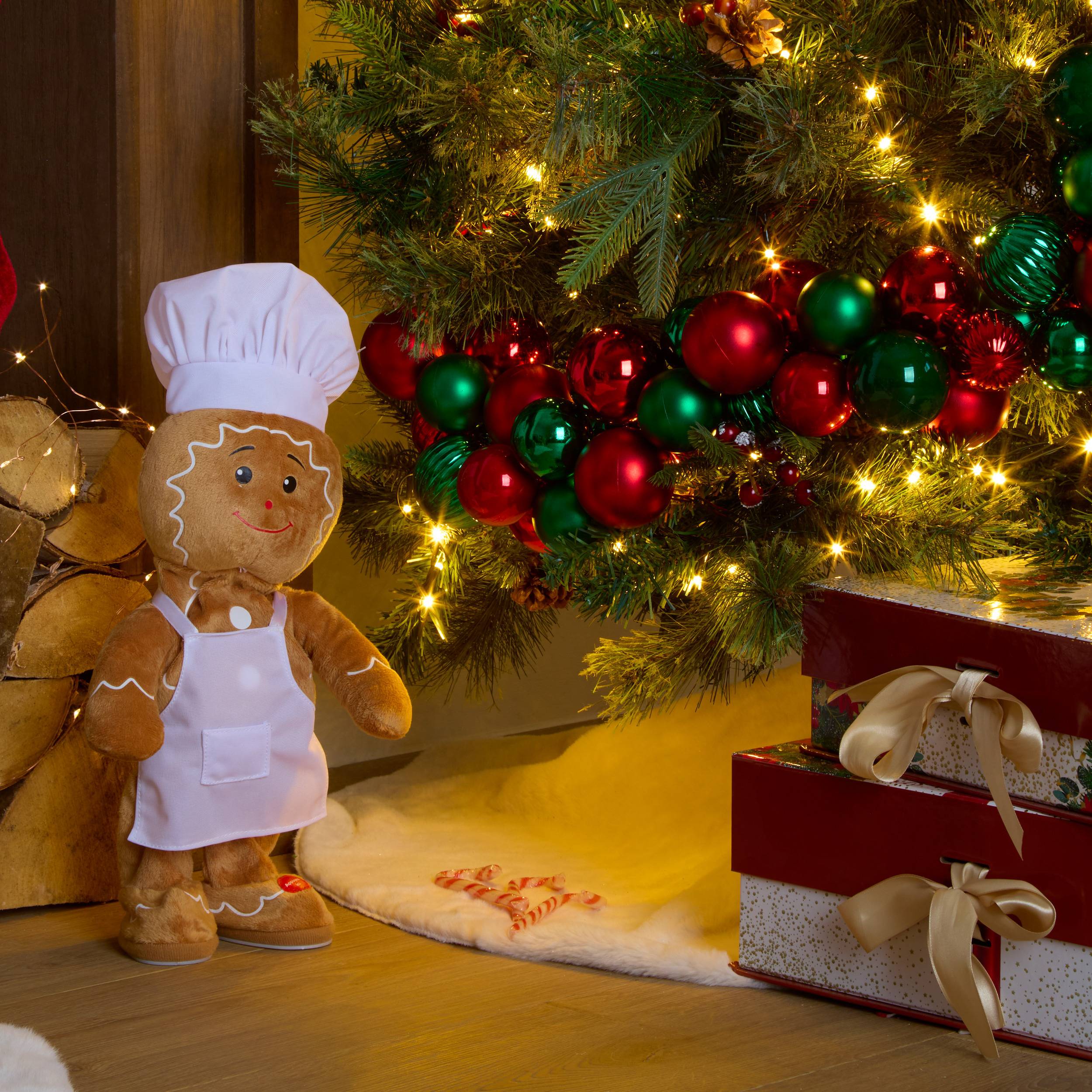 Fééric Lights & Christmas - Automate de Noël chef pain d'épices animé et musical H. 32 cm à piles - Feeric Lights & Christmas