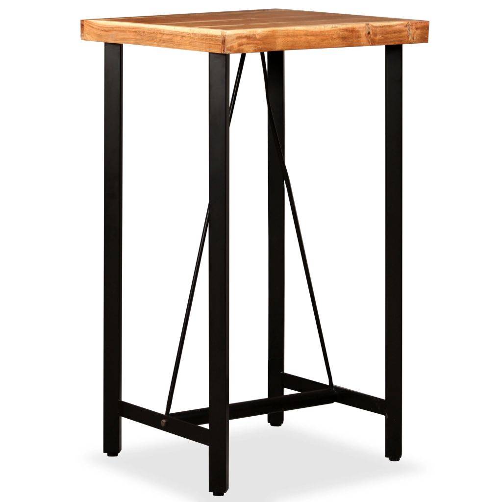 Helloshop26 - Table haute mange debout bar bistrot bois massif de sesham 107 cm - Imagen 1
