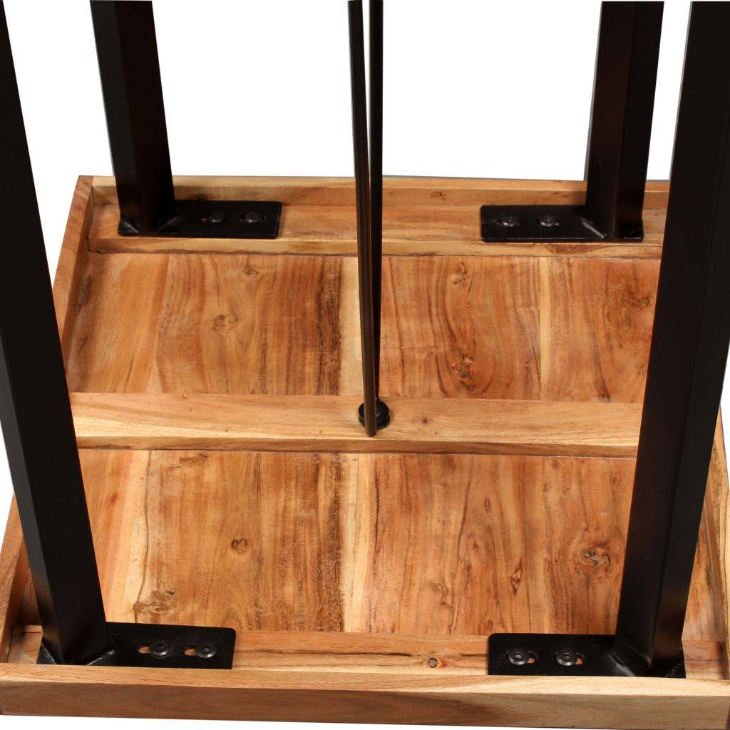Helloshop26 - Table haute mange debout bar bistrot bois massif de sesham 107 cm - Imagen 7