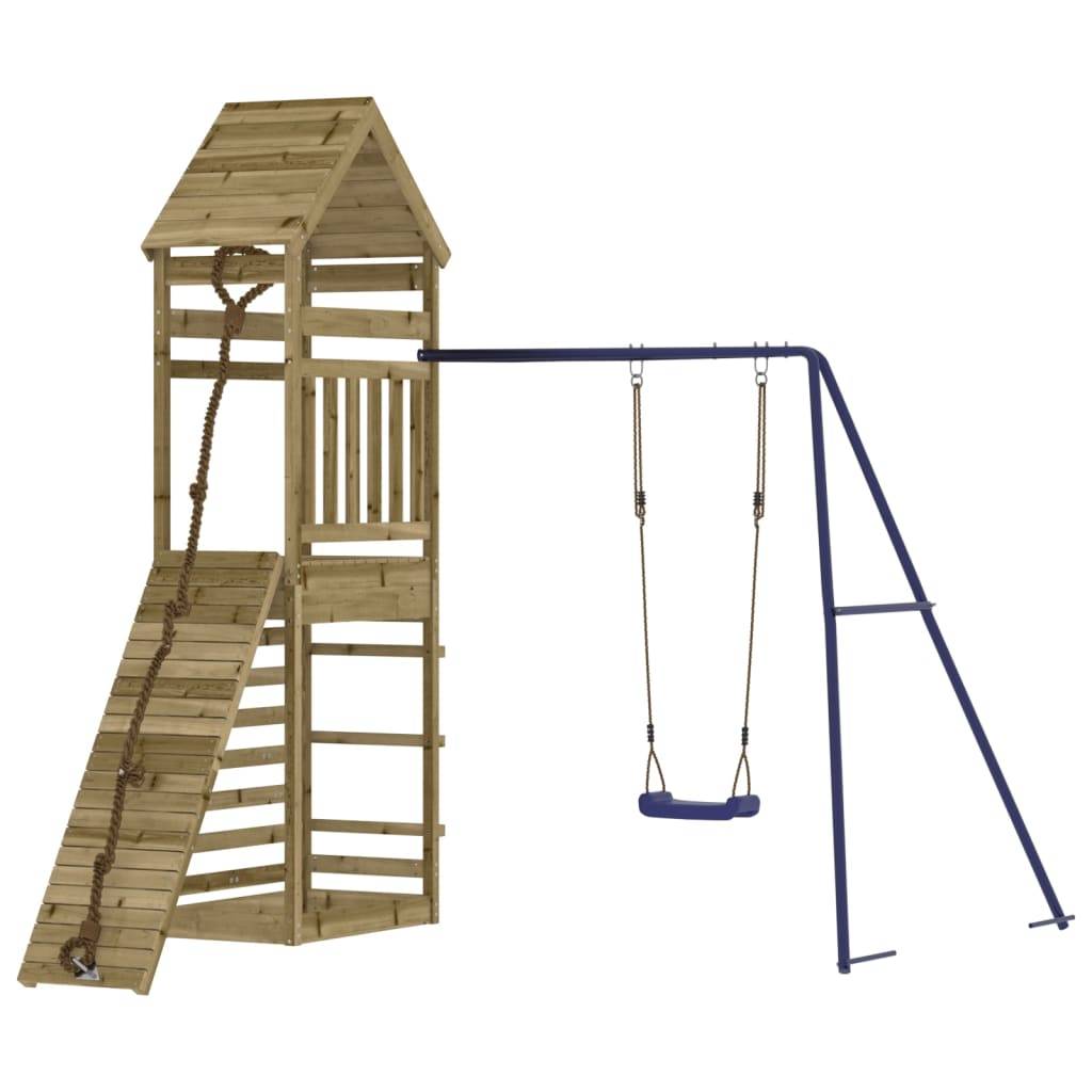 Helloshop26 - Aire de jeux d'extérieur balançoires toboggan portiques robuste jeux jardin 245 x 257 x 264 cm bois de pin imprégné - Imagen 1
