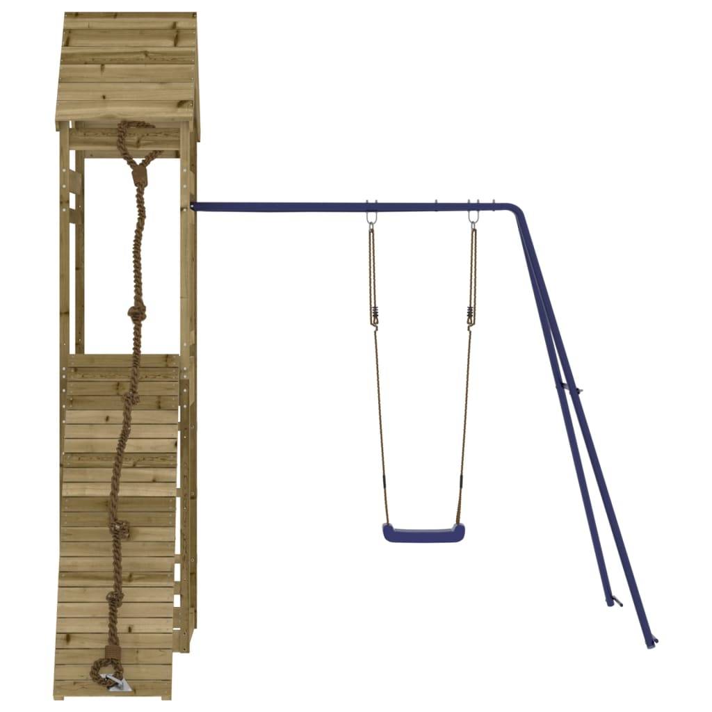 Helloshop26 - Aire de jeux d'extérieur balançoires toboggan portiques robuste jeux jardin 245 x 257 x 264 cm bois de pin imprégné - Imagen 4