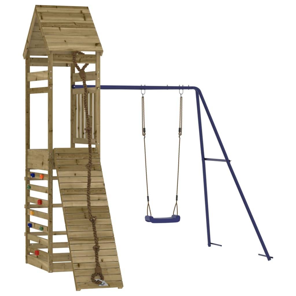 Helloshop26 - Aire de jeux d'extérieur balançoires toboggan portiques robuste jeux jardin 245 x 257 x 264 cm bois de pin imprégné - Imagen 2