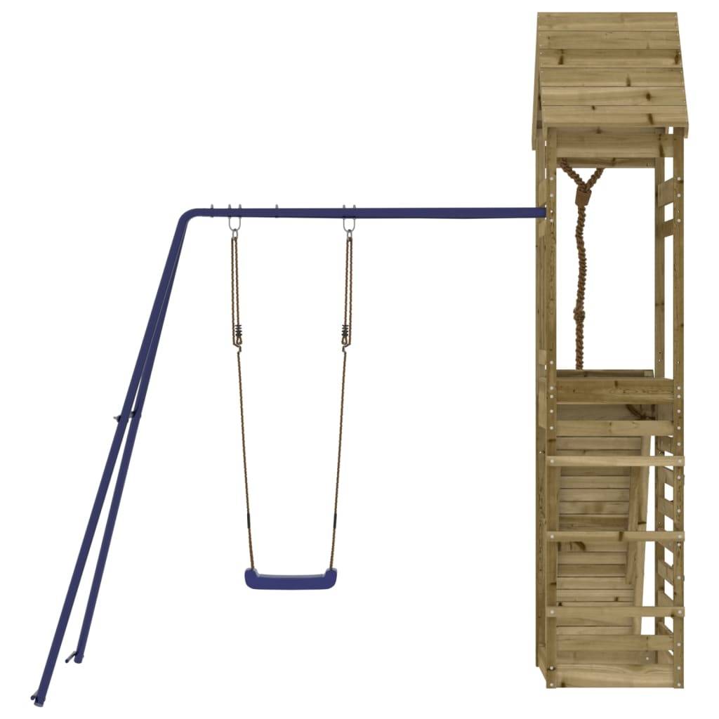 Helloshop26 - Aire de jeux d'extérieur balançoires toboggan portiques robuste jeux jardin 245 x 257 x 264 cm bois de pin imprégné - Imagen 3