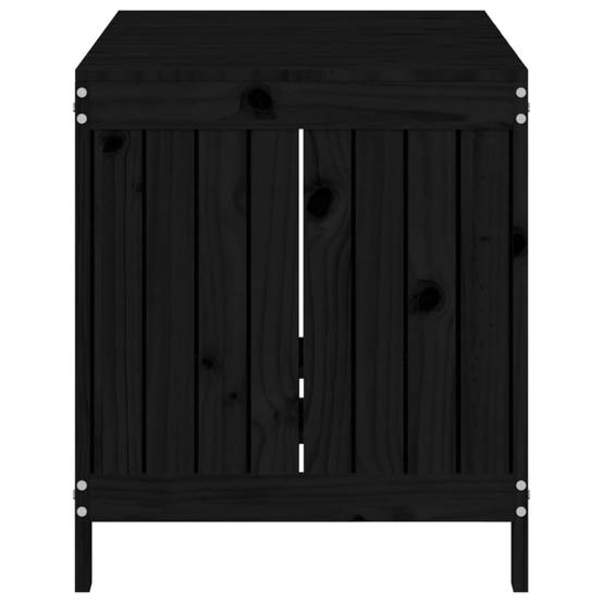 Coffre de jardin bois de pin noir 121 x 55 x 64 cm - PANGIVO - Image 7
