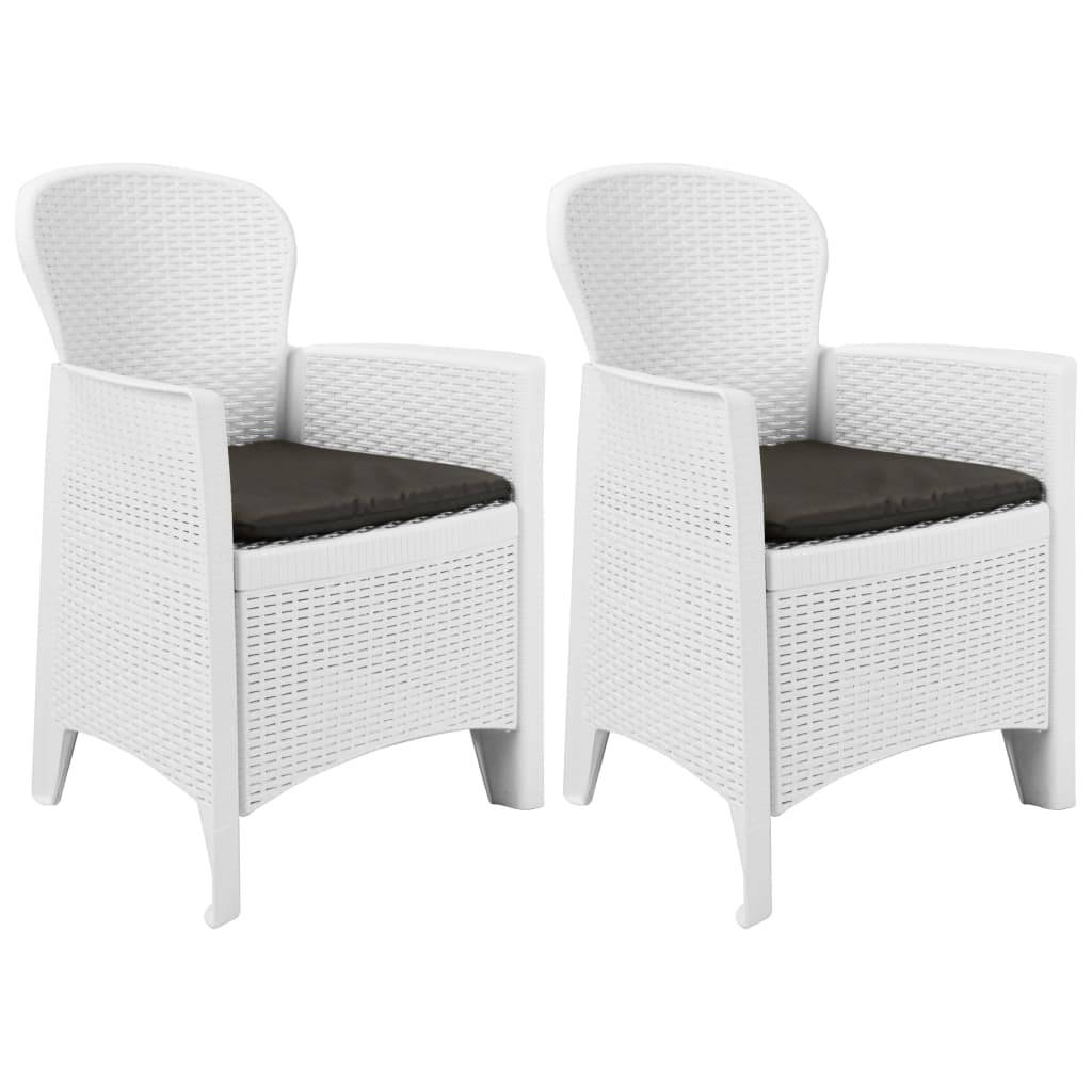 Lot de 2 chaises de jardin plastique blanc 59 x 57 x 89 cm - PANGIVO - Image 1