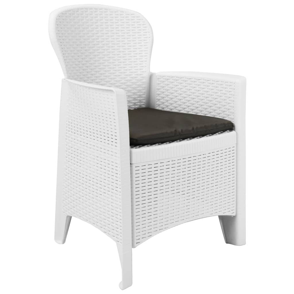 Lot de 2 chaises de jardin plastique blanc 59 x 57 x 89 cm - PANGIVO - Image 2