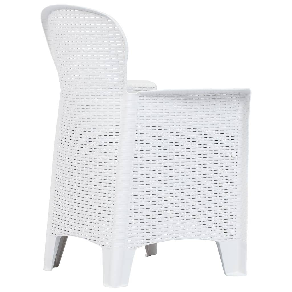 Lot de 2 chaises de jardin plastique blanc 59 x 57 x 89 cm - PANGIVO - Image 3