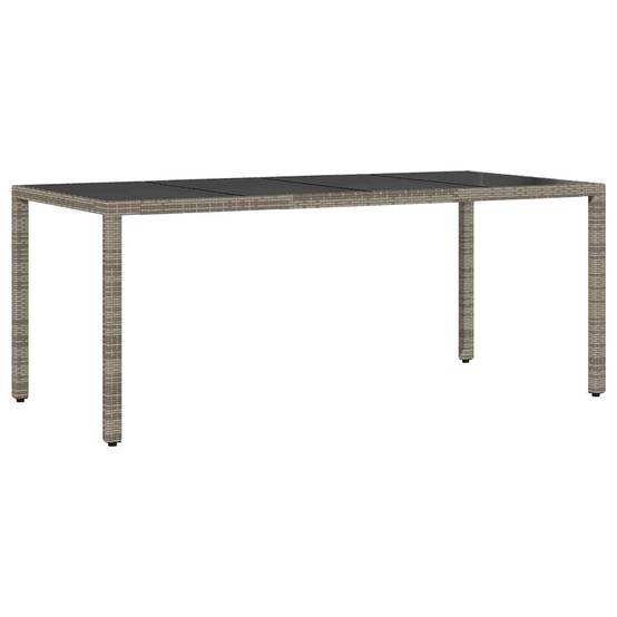 Table et chaises de jardin 6 places en résine tressée grise avec plateau verre pour terrasse – ComfortXL Outdoor Living - Image 5