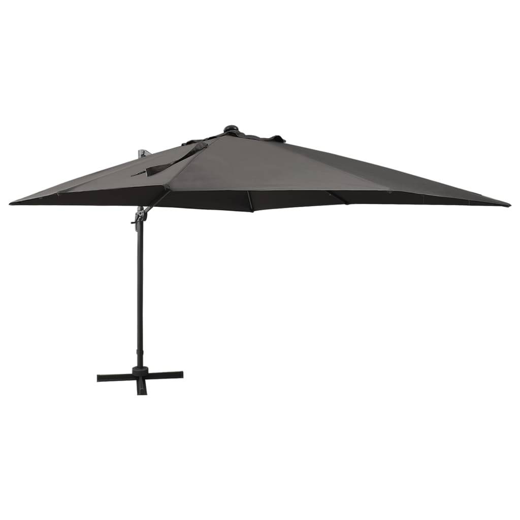 Parasol déporté aluminium anthracite 300 x 300 x 258 cm, Poids:19.15kg - PANGIVO - Image 1