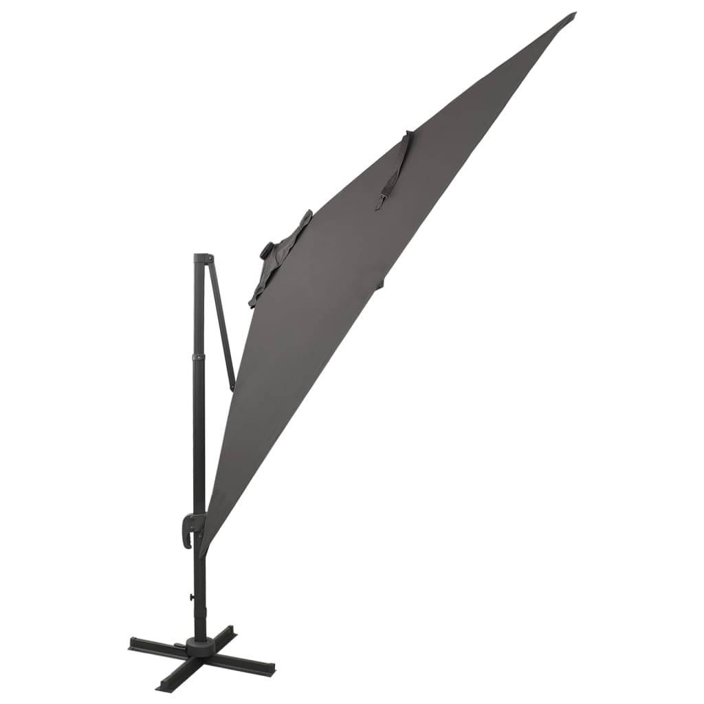 Parasol déporté aluminium anthracite 300 x 300 x 258 cm, Poids:19.15kg - PANGIVO - Image 2