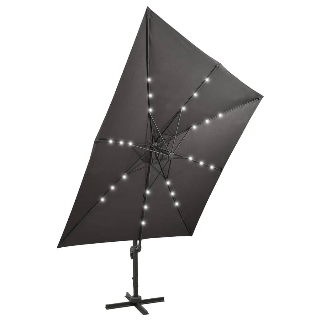 Parasol déporté aluminium anthracite 300 x 300 x 258 cm, Poids:19.15kg - PANGIVO - Image 5