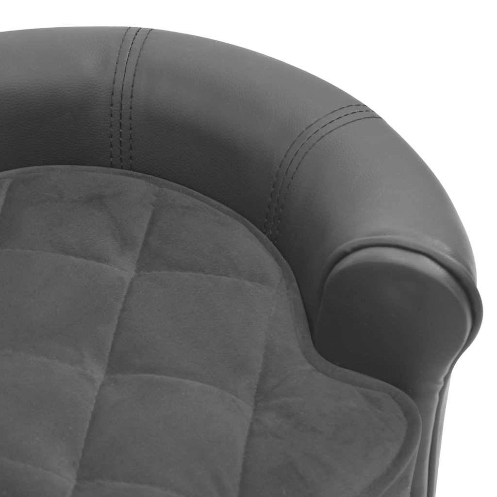 Vidaxl - Canapé pour chien Gris 48x48x32 cm Peluche et similicuir vidaXL 170956 - Imagen 5