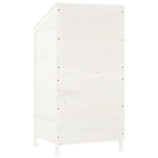 Abri de jardin 0.29m² - Cabane de jardin - Remise de jardin Blanc 55x52x112 cm Bois de sapin solide MAISON CHIC - Image 6