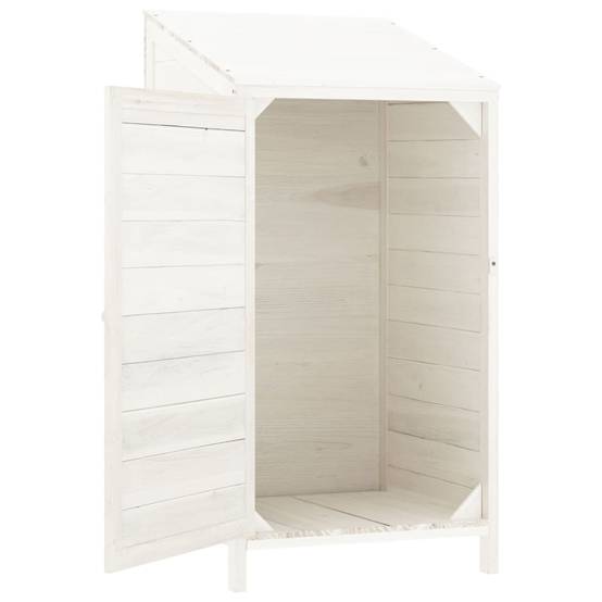 Abri de jardin 0.29m² - Cabane de jardin - Remise de jardin Blanc 55x52x112 cm Bois de sapin solide MAISON CHIC - Image 4